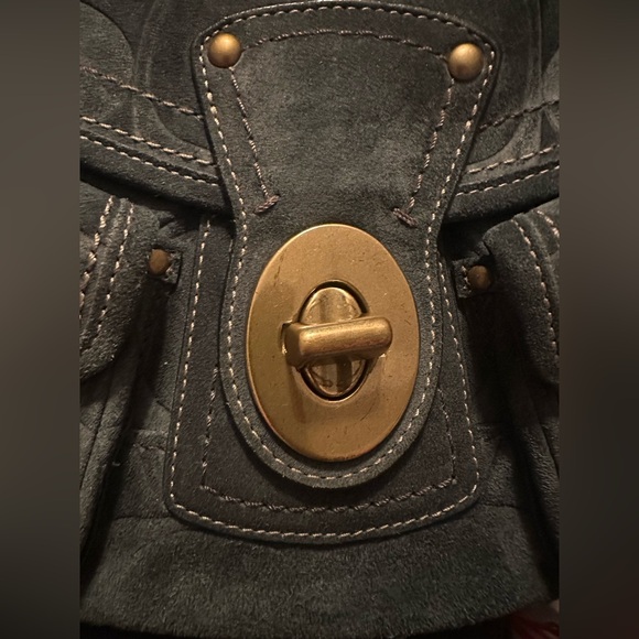 Authentic Coach Vintage Teal Suede Leigh Handbag! RARE - Picture 2 of 15